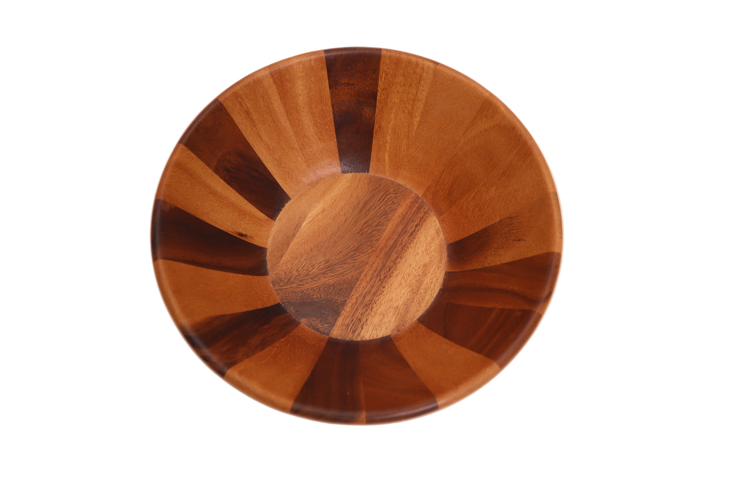 Handmade Large Cherry Wood Bowl Featuring a Striking Striped Design