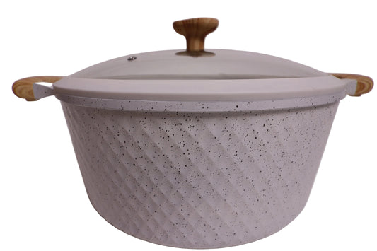 Large Size White Cookware, Nonstick Casserole Pot with Lid – D&W