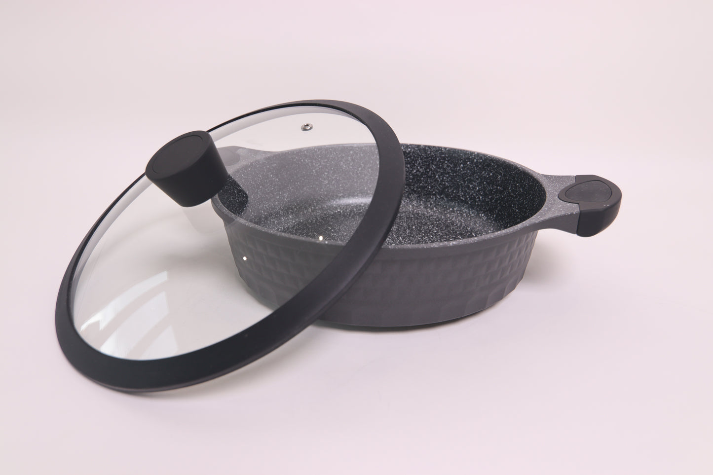 Black Low Nonstick Casserole with Lid – D&W
