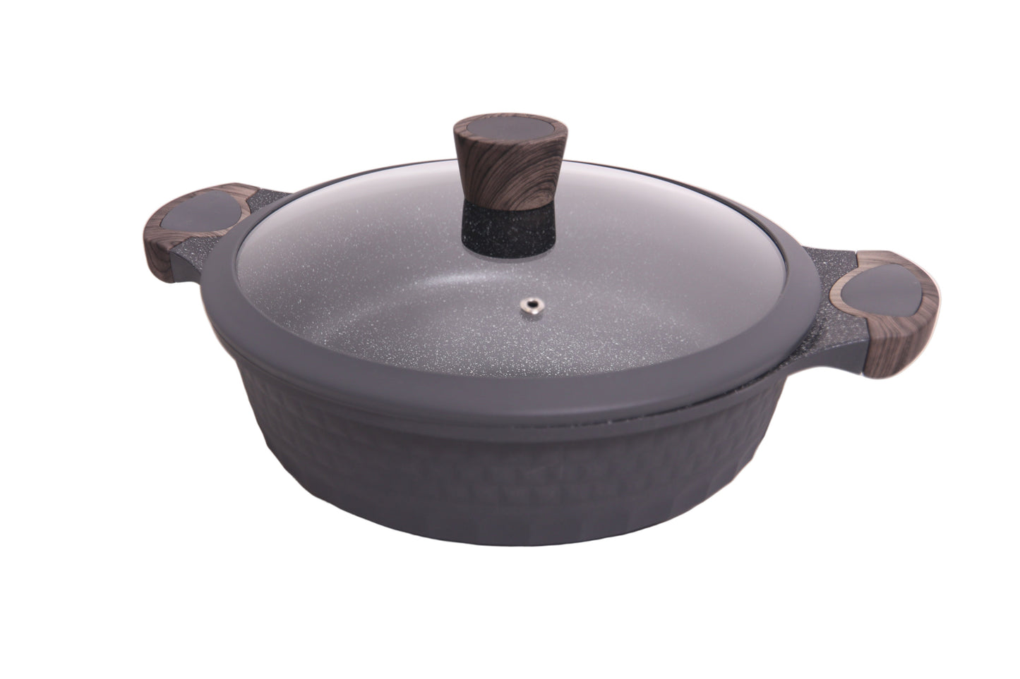 Grey Low Nonstick Casserole with Lid – D&W