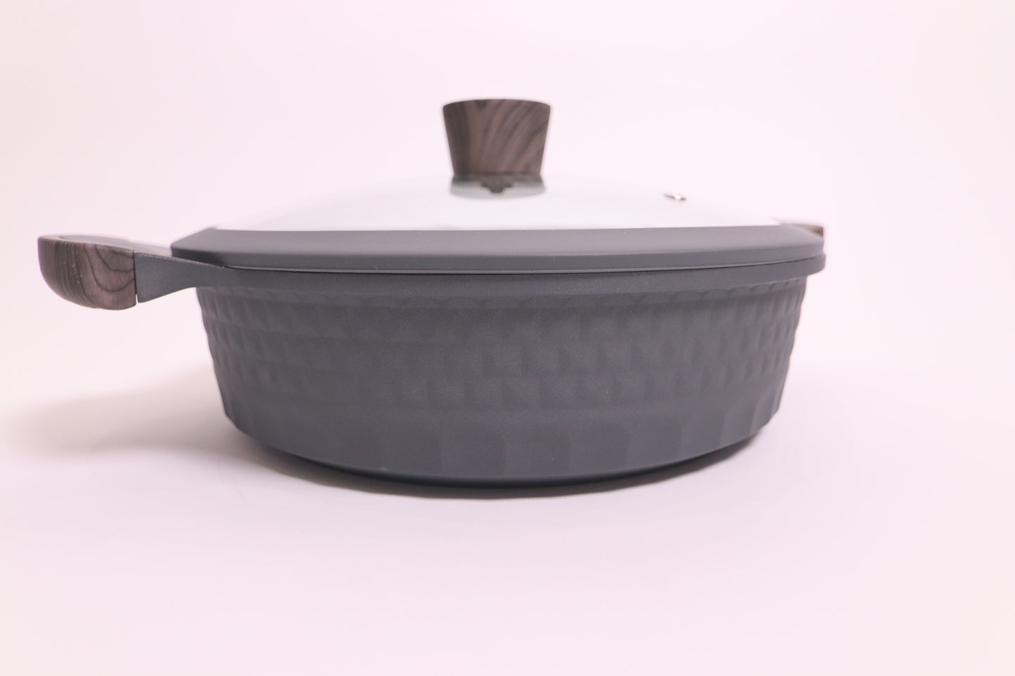 Grey Low Nonstick Casserole with Lid – D&W