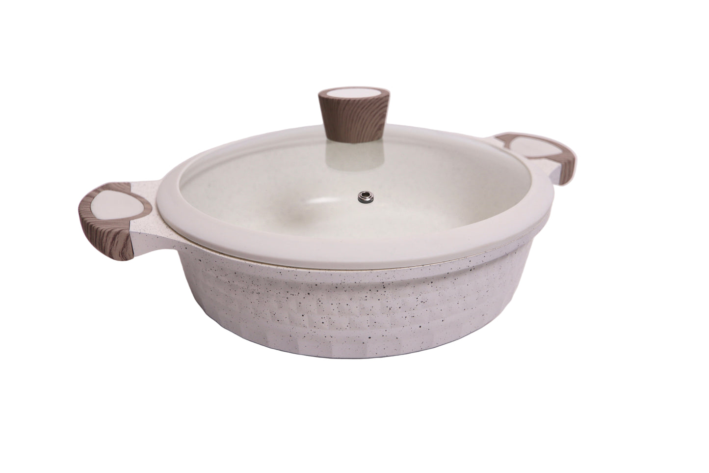 White Low Nonstick Casserole with Lid – D&W