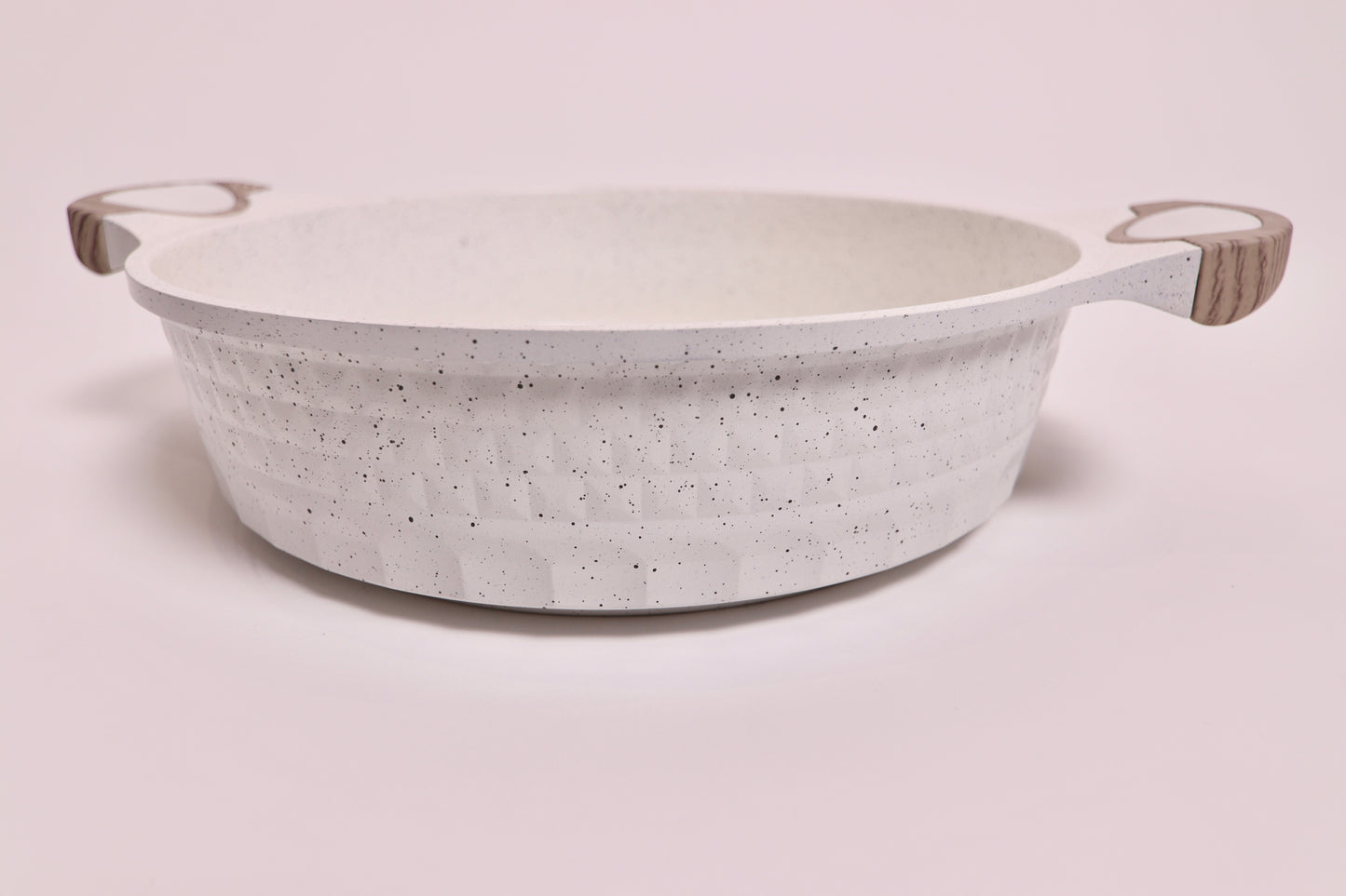 White Low Nonstick Casserole with Lid – D&W